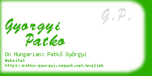 gyorgyi patko business card
