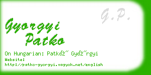 gyorgyi patko business card